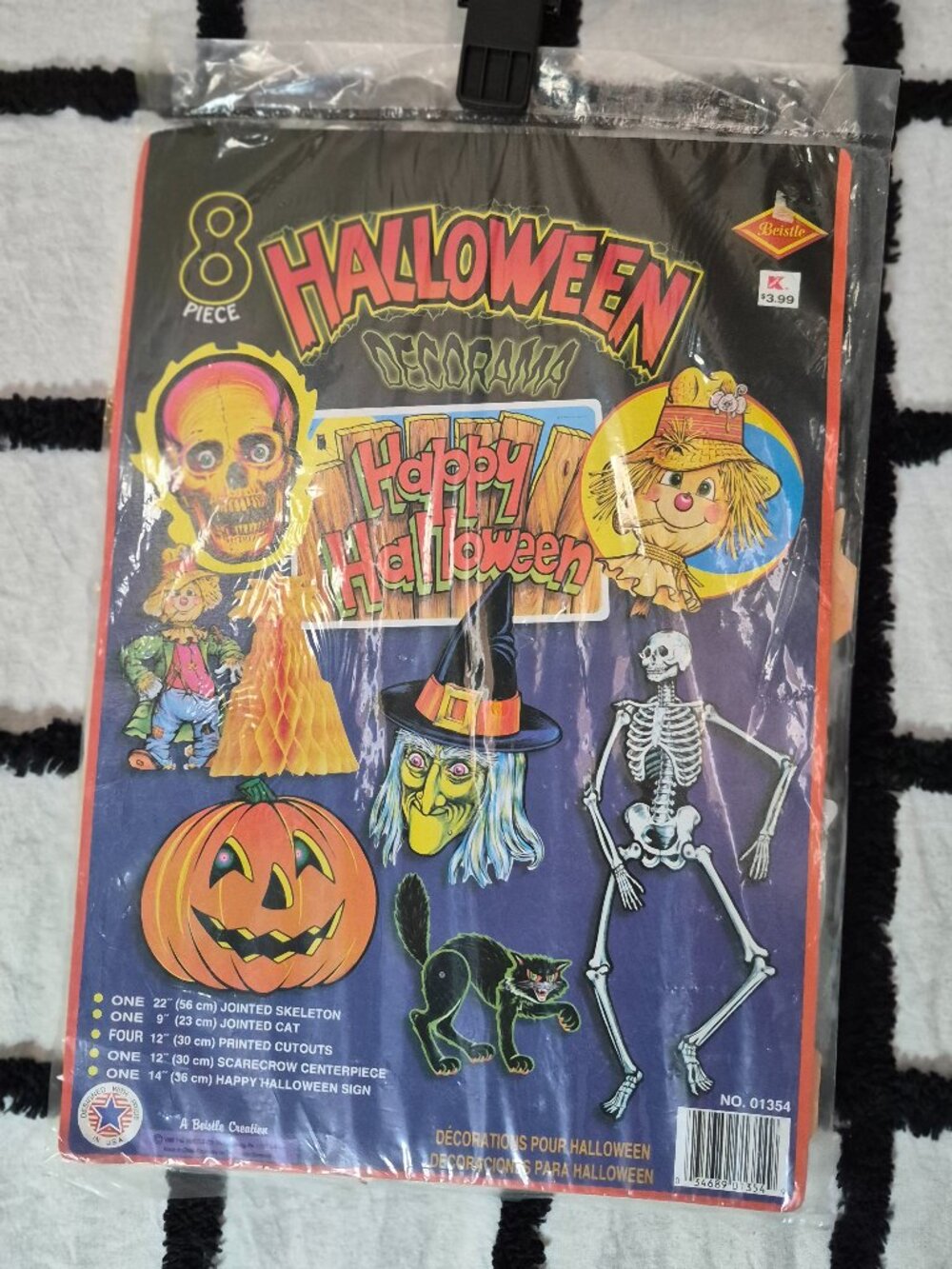 VIntage Unopened Beistle 1995 8 Piece Paper Halloween Decorama Decorations KMart
